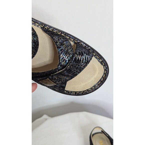 Alegria Lula Leather Adjustable Backstrap Sandals Glam Bam 37 US 7 Wide Width - Picture 15 of 16